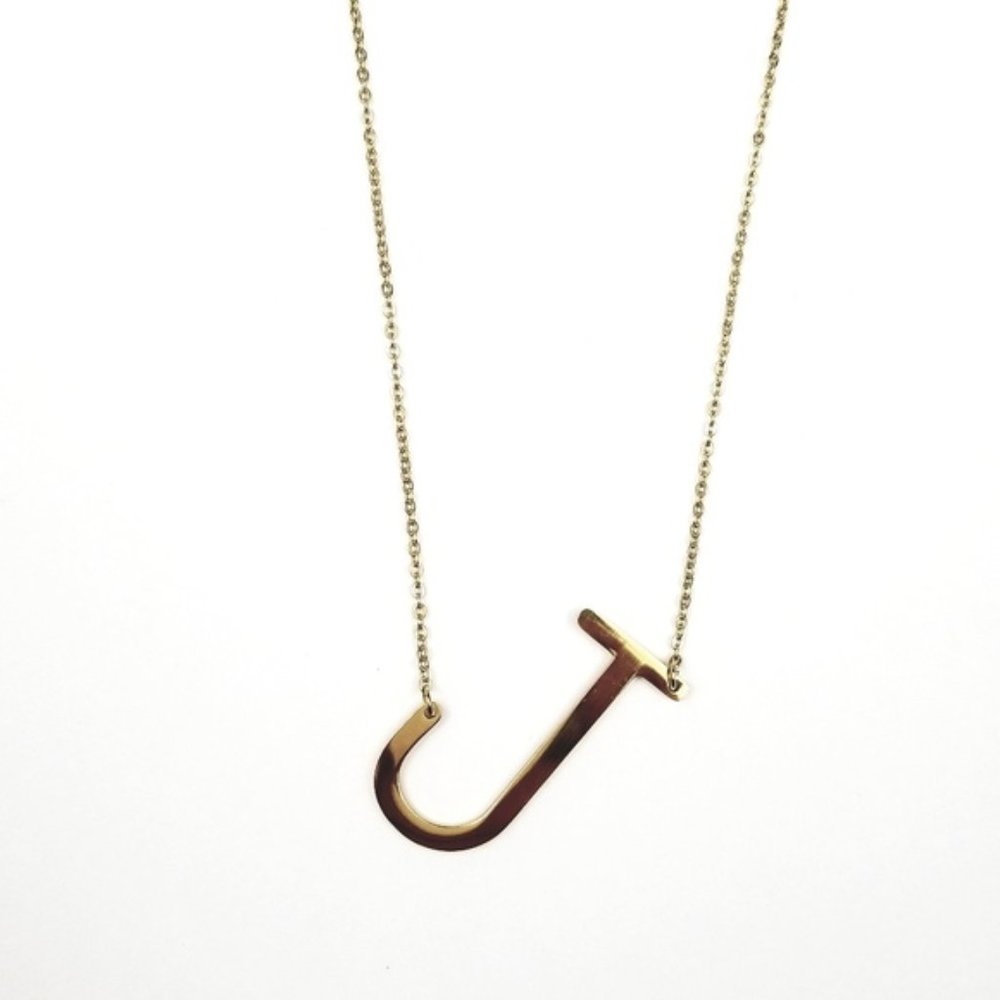 Initial Necklace Letter J